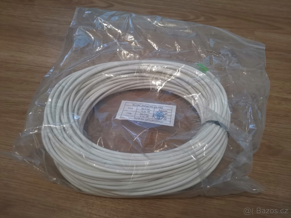 Optický Pigtail kabel SC/APC-SMG657B2, nové 30m