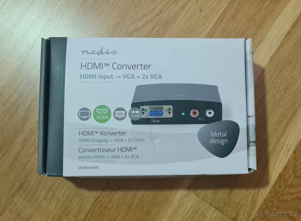 Converter HDMI na VGA+2X RCA