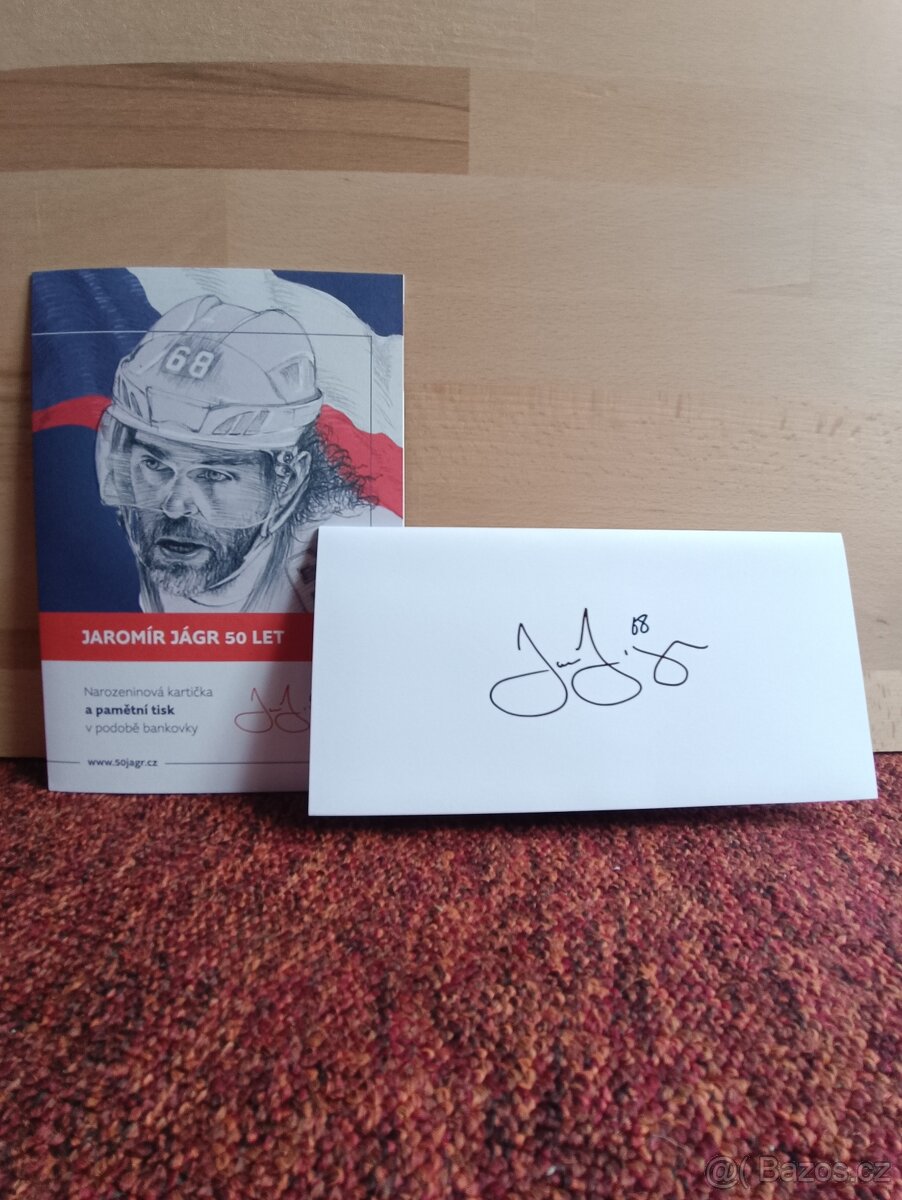 Bankovka Jágr 50 + památeční kartička