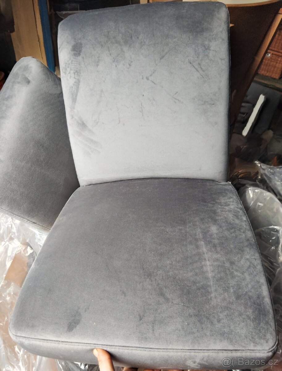 Podsedáky houpací židle JOOP  nové–semiš, 2 ks
