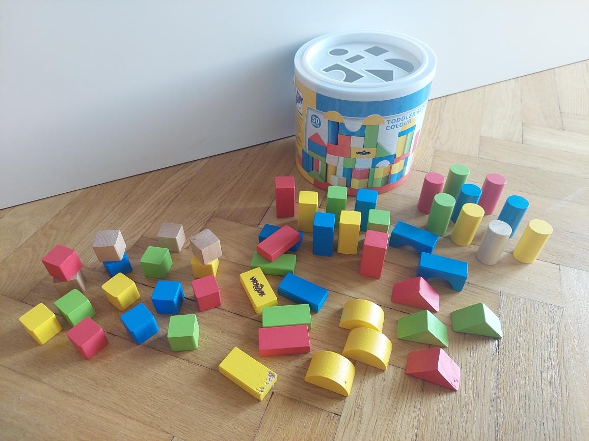 Dřevěné kostky pro děti, 50ks