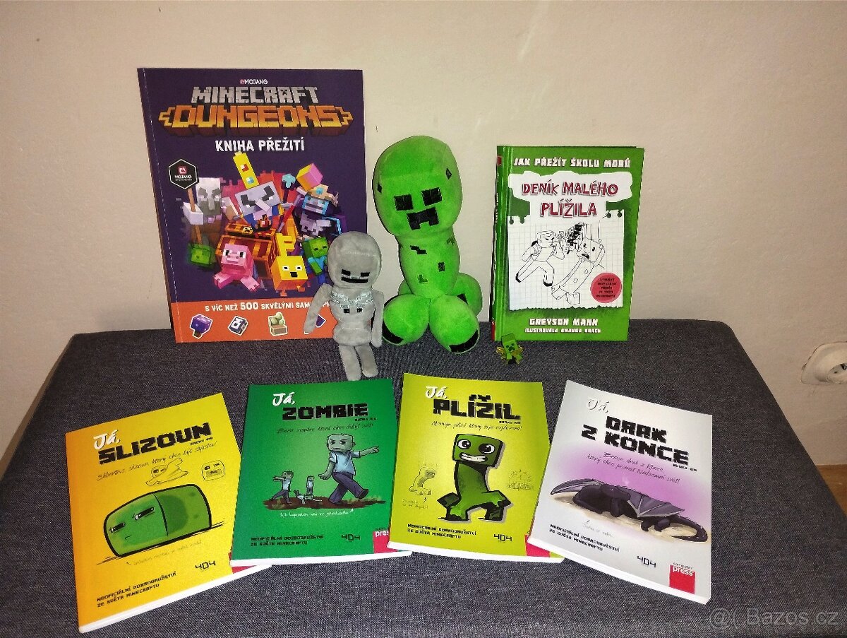 Knihy Minecraft + plyšáci