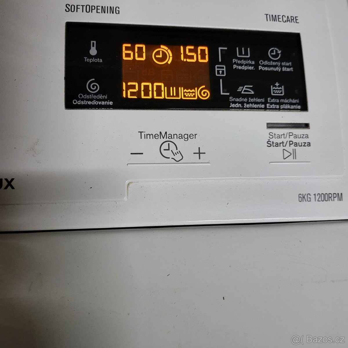 pračka Electrolux, české popisky, 6 kg