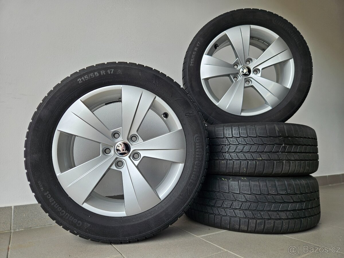 Orig. Skoda 5x112 Zimní Continental 215/55/17 Top