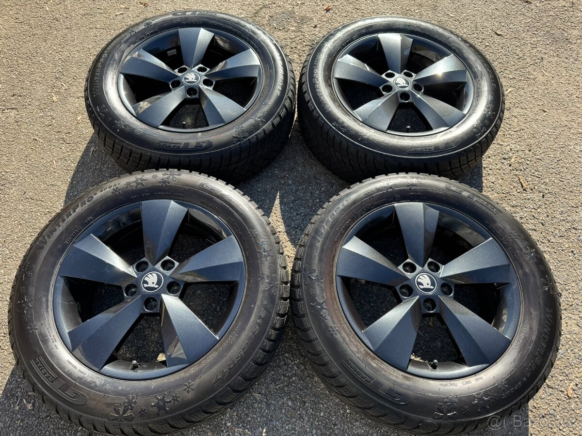 Alu 17" 5x112 NANUQ BLACK , zimní 90% KodiaQ , TOP