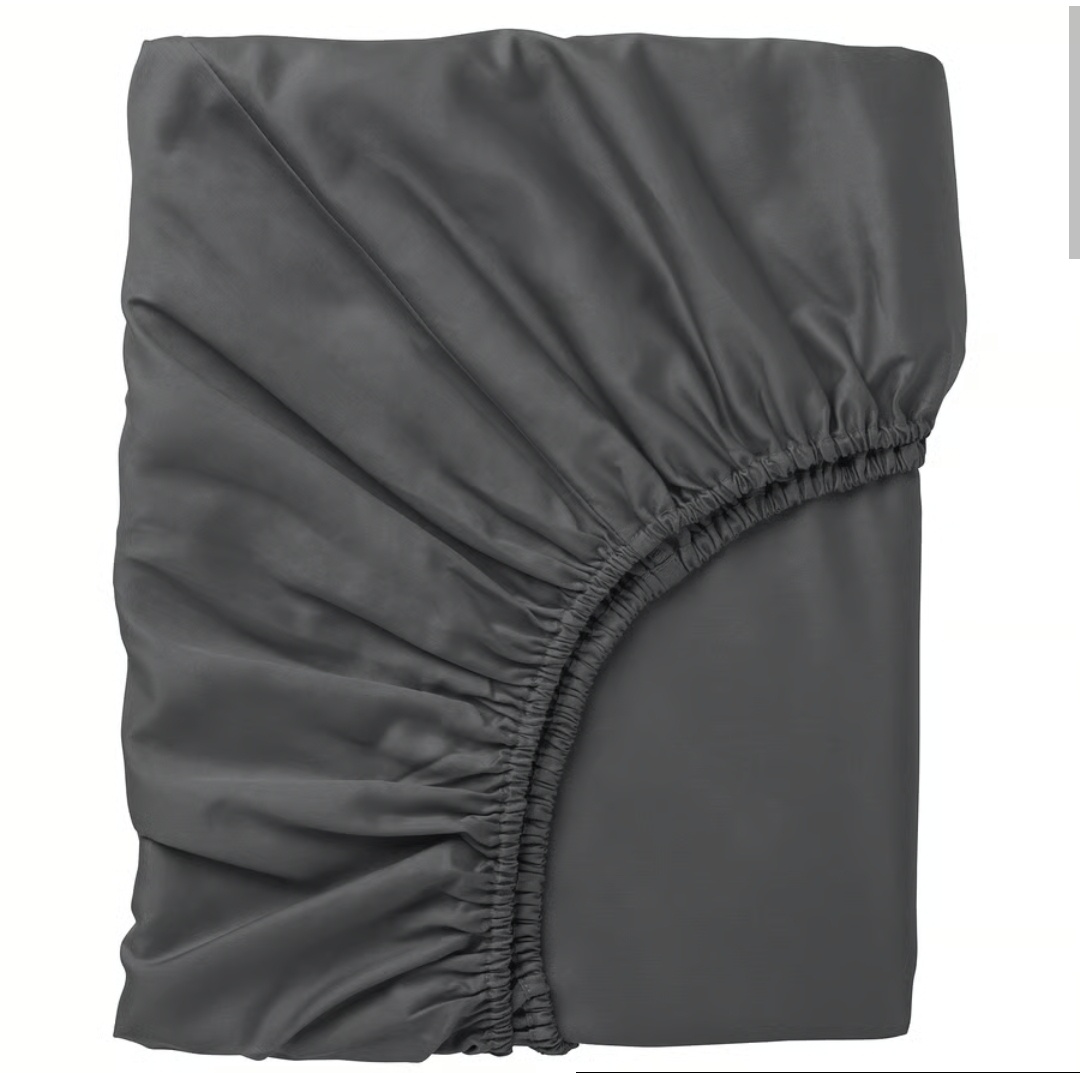IKEA Elastické prostěradlo, tmavě šedá, 90x200 cm