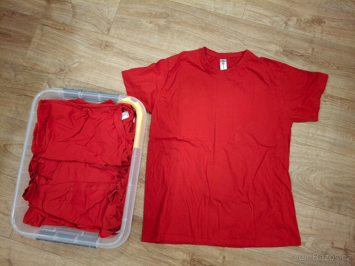 Pánské tričko, barva červená, 16 ks, XXL, 100% bavlna