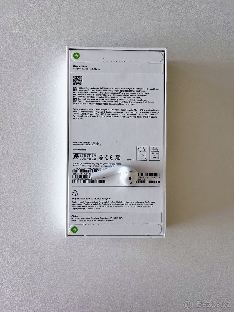 iPhone 17 Pro 256GB: ZÁRUKA 24 měsíců, CZ distribuce - NOVÝ