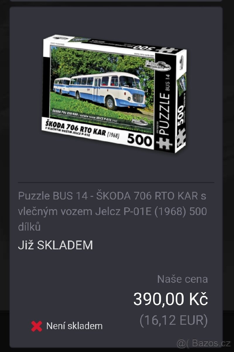 Puzzle - Škoda 706 RTO KAR (1968)
