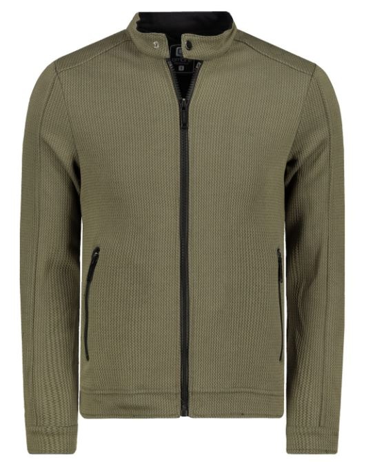 Ombre Clothing Pánská mikina na zip Maksym khaki