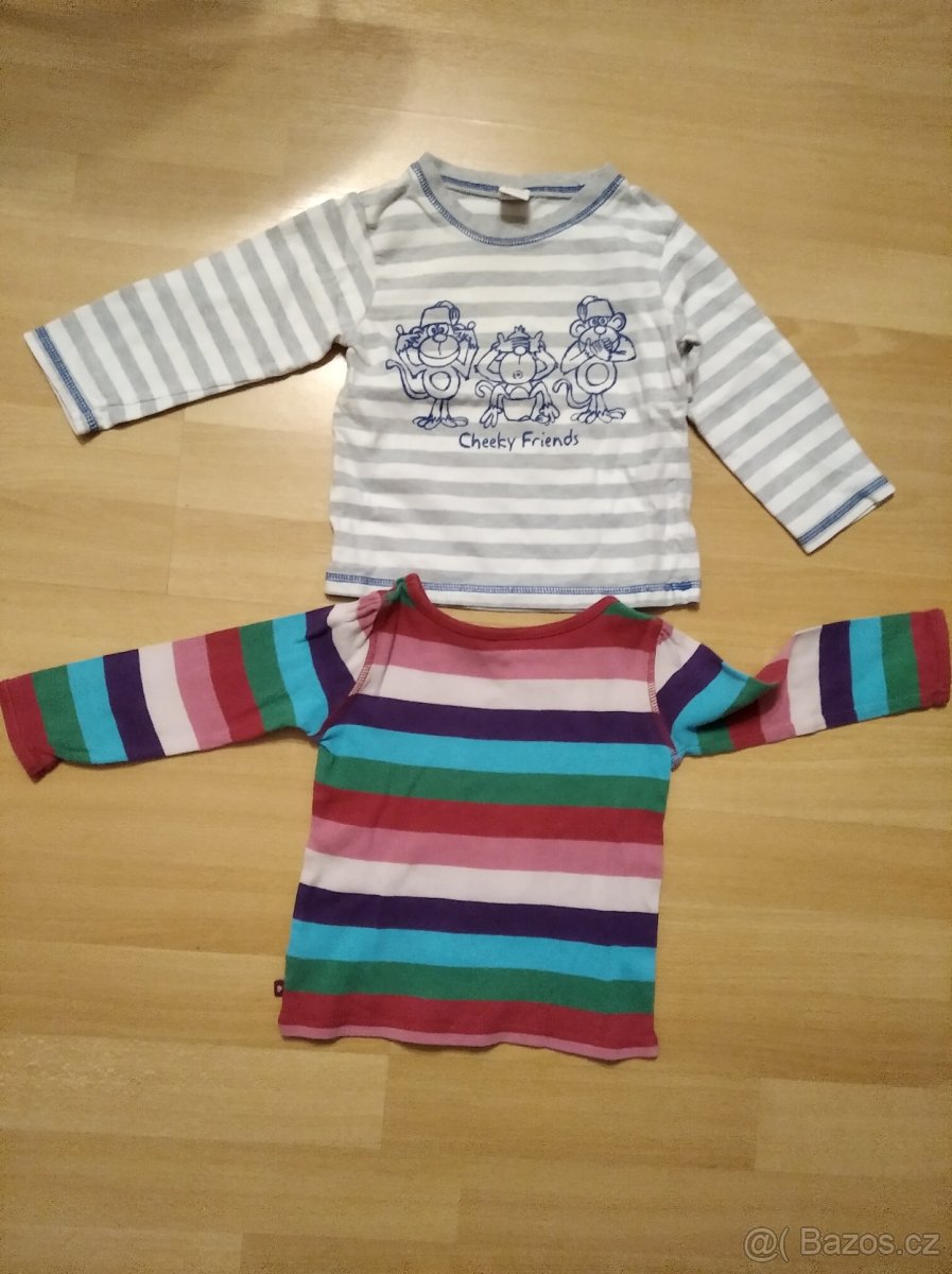 Dvě trička s dlouhým rukávem vel. 92