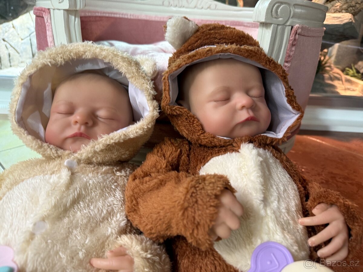 Realistická Reborm miminka dvojčátka