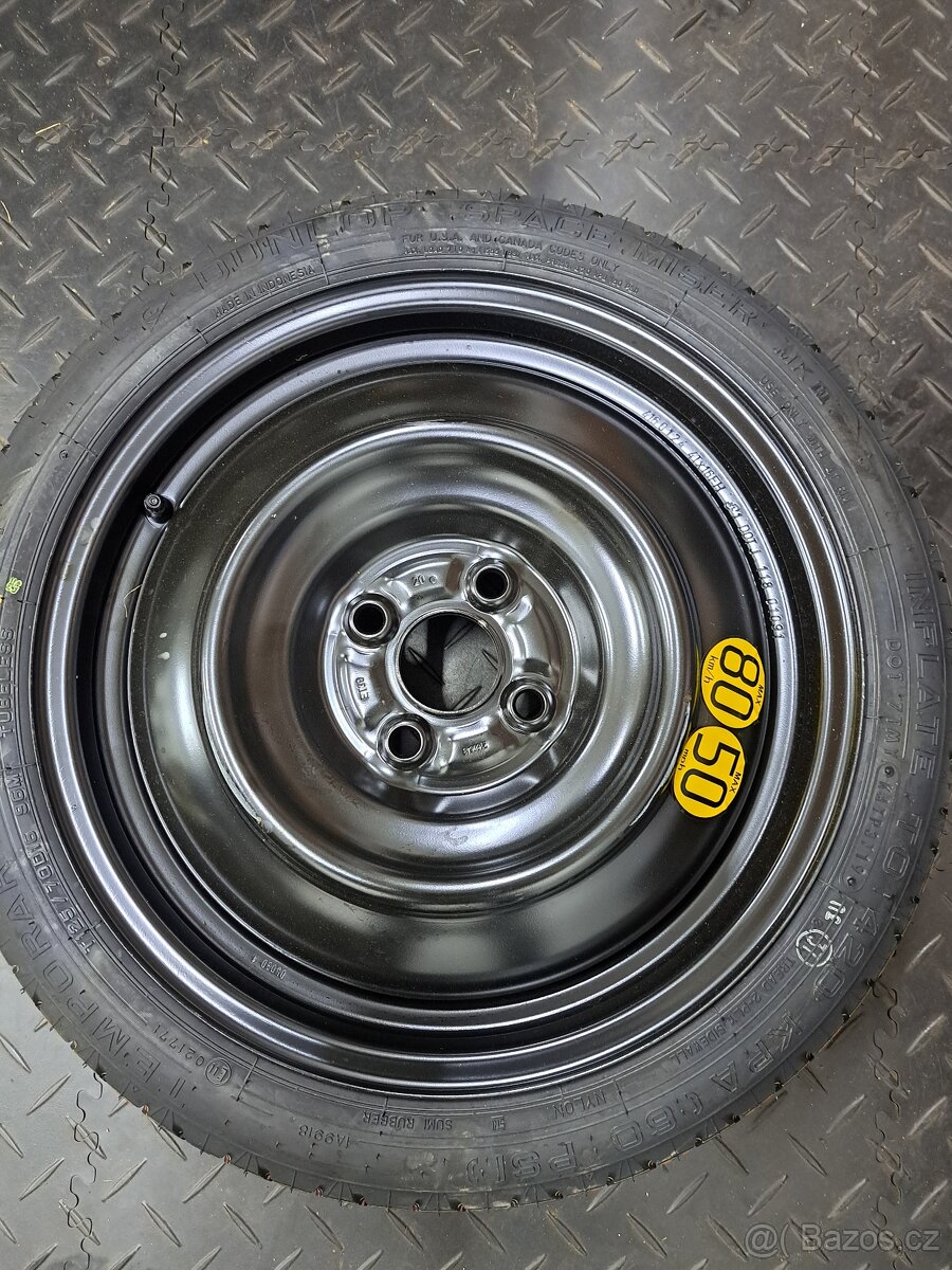 Dojezdové kolo rezerva Toyota Yaris 4x100x54,1 125/70 R16