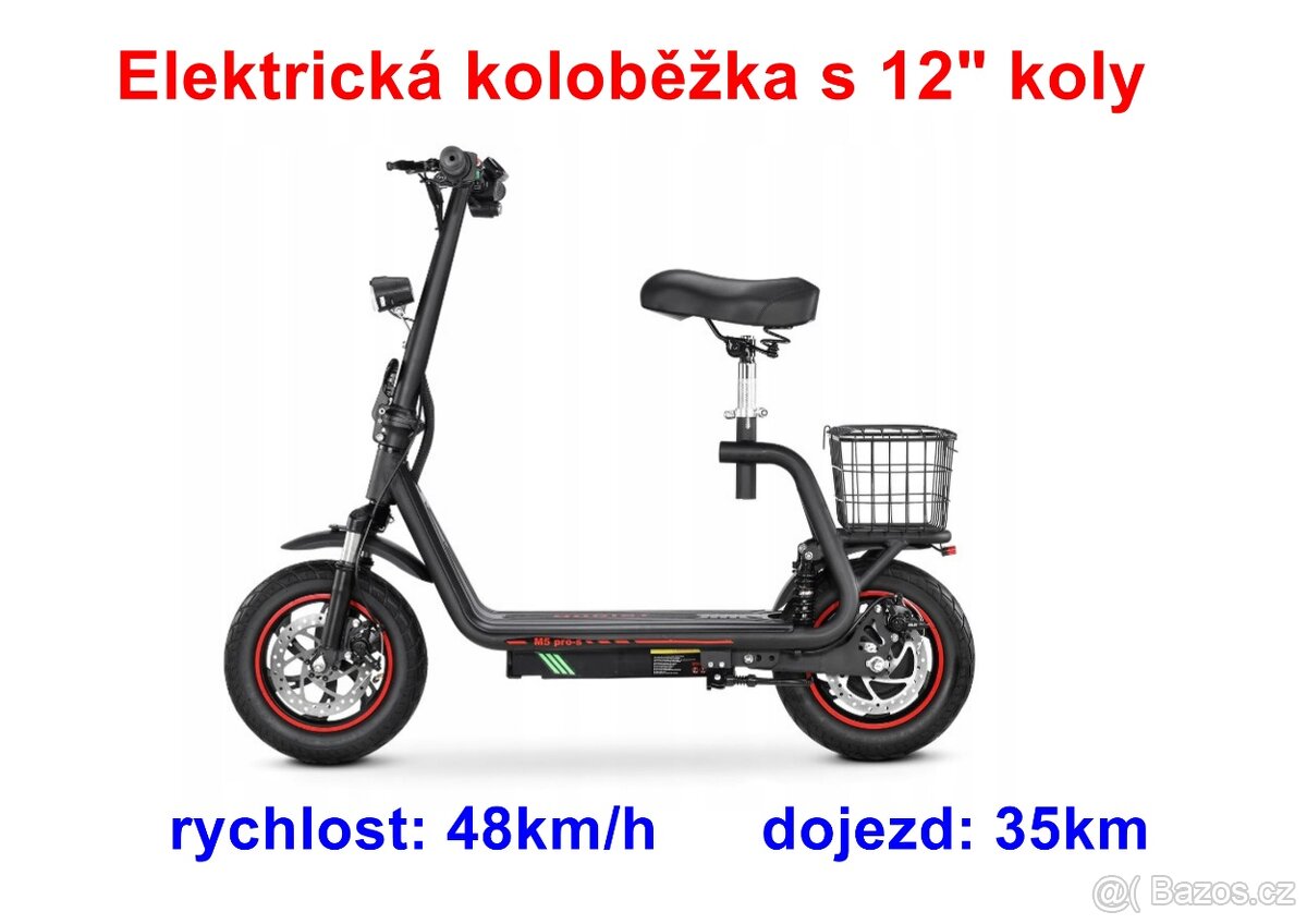 Skládací elektrická koloběžka 750W 13Ah Lithium, 12“ kola