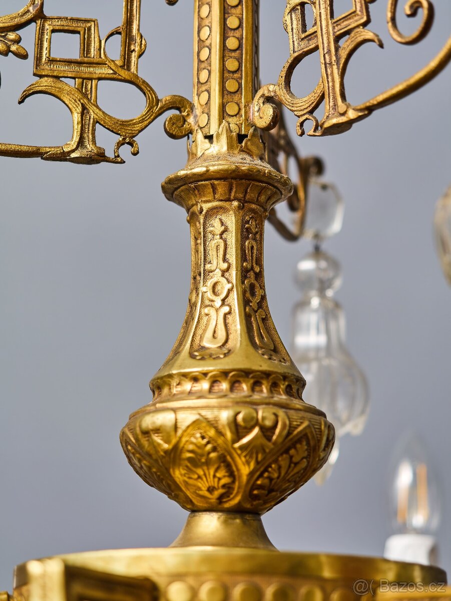 Velký lustr Art Deco na 12 žárovek - 10