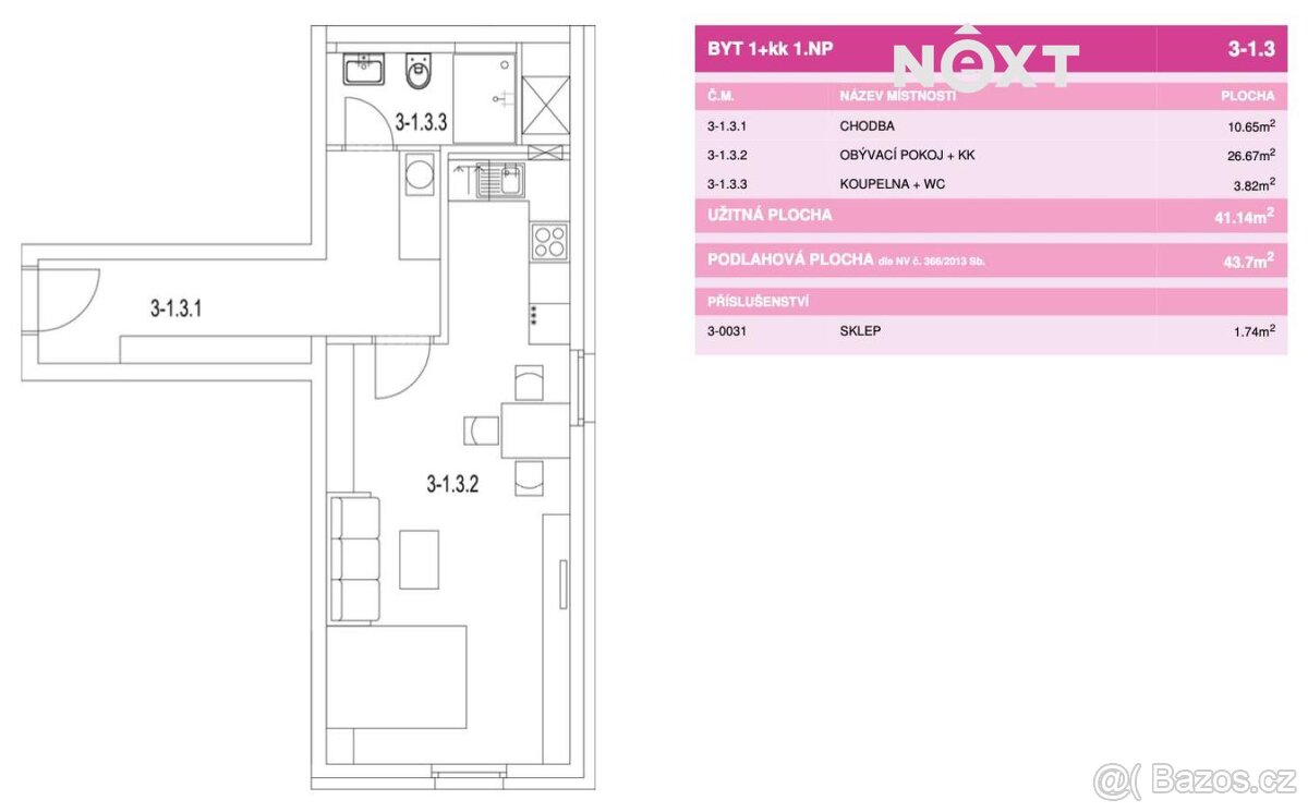 Prodej byt 1+kk, 41㎡ - 10