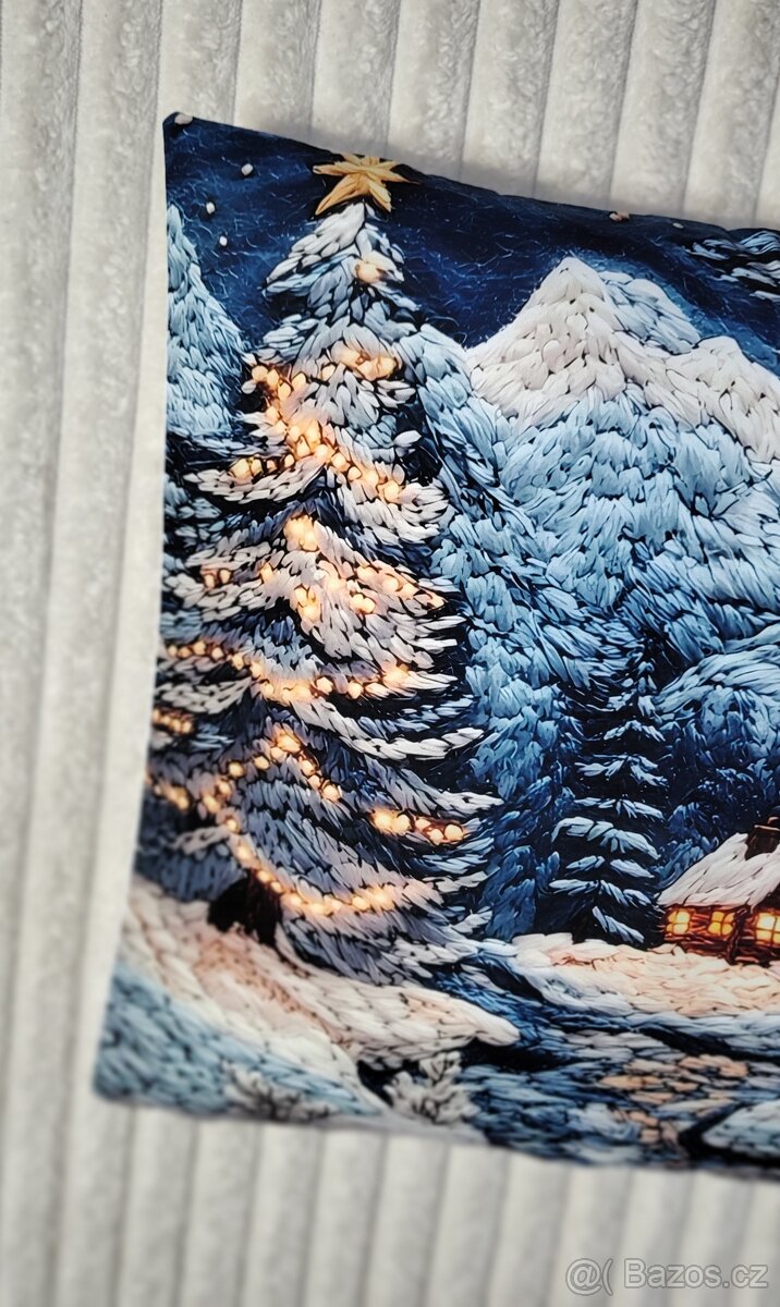 Vánoce 4x 2D povlak na polštář 45x45 cm - 10