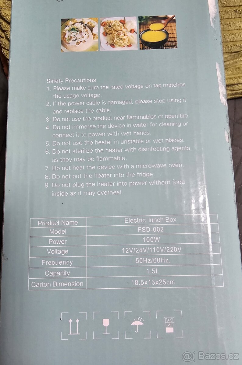 ELEKTRICKÝ OBĚDOVÝ BOX 100W, 1.5 l,TERMOTAŠKA - 10