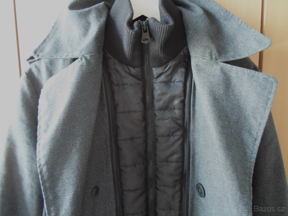 Šedý pánský kabát bunda - S - 10