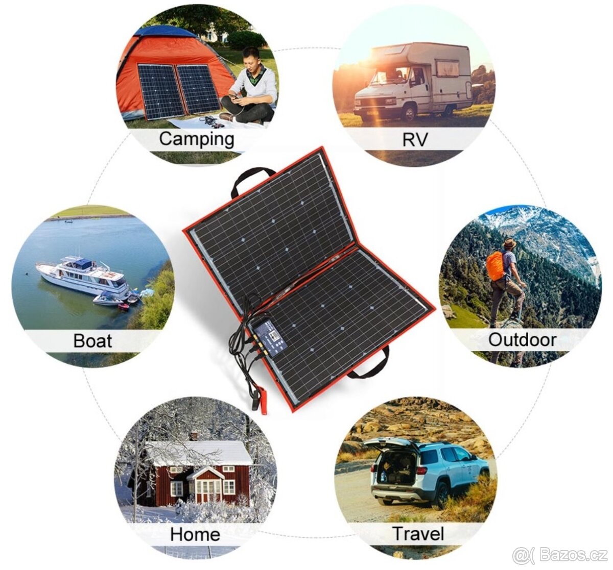 Solární nabíjecí taška 80W pro 12V aku, vč. regulátoru - 10