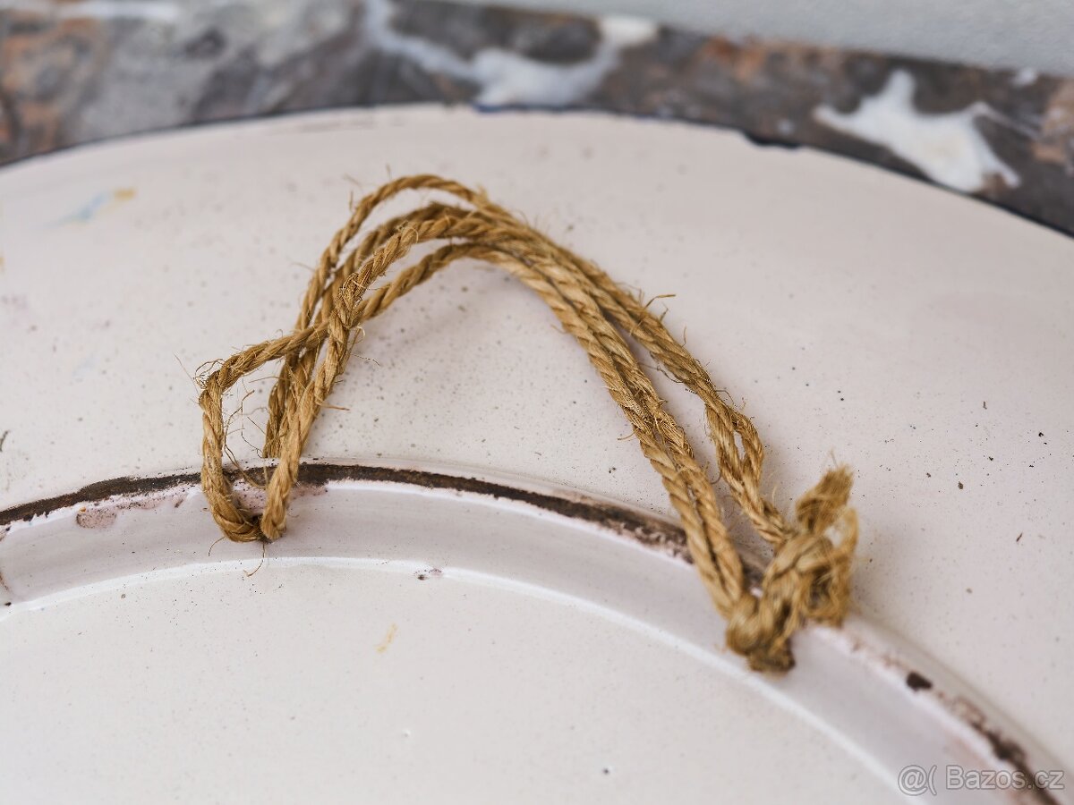 Obří italský talíř s portrétem podle Botticelliho 52 cm - 10