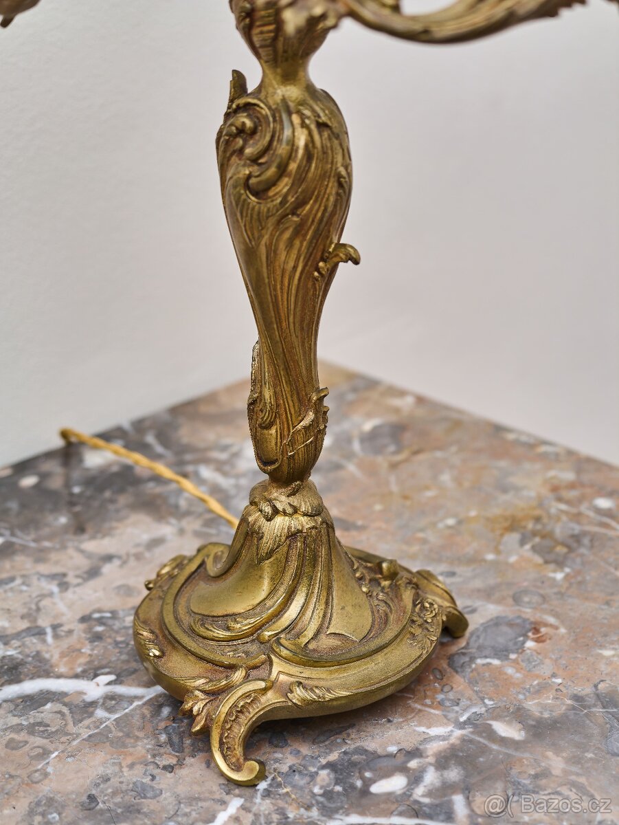 Párové bronzové svícny z 19. století – elektrifikované - 10