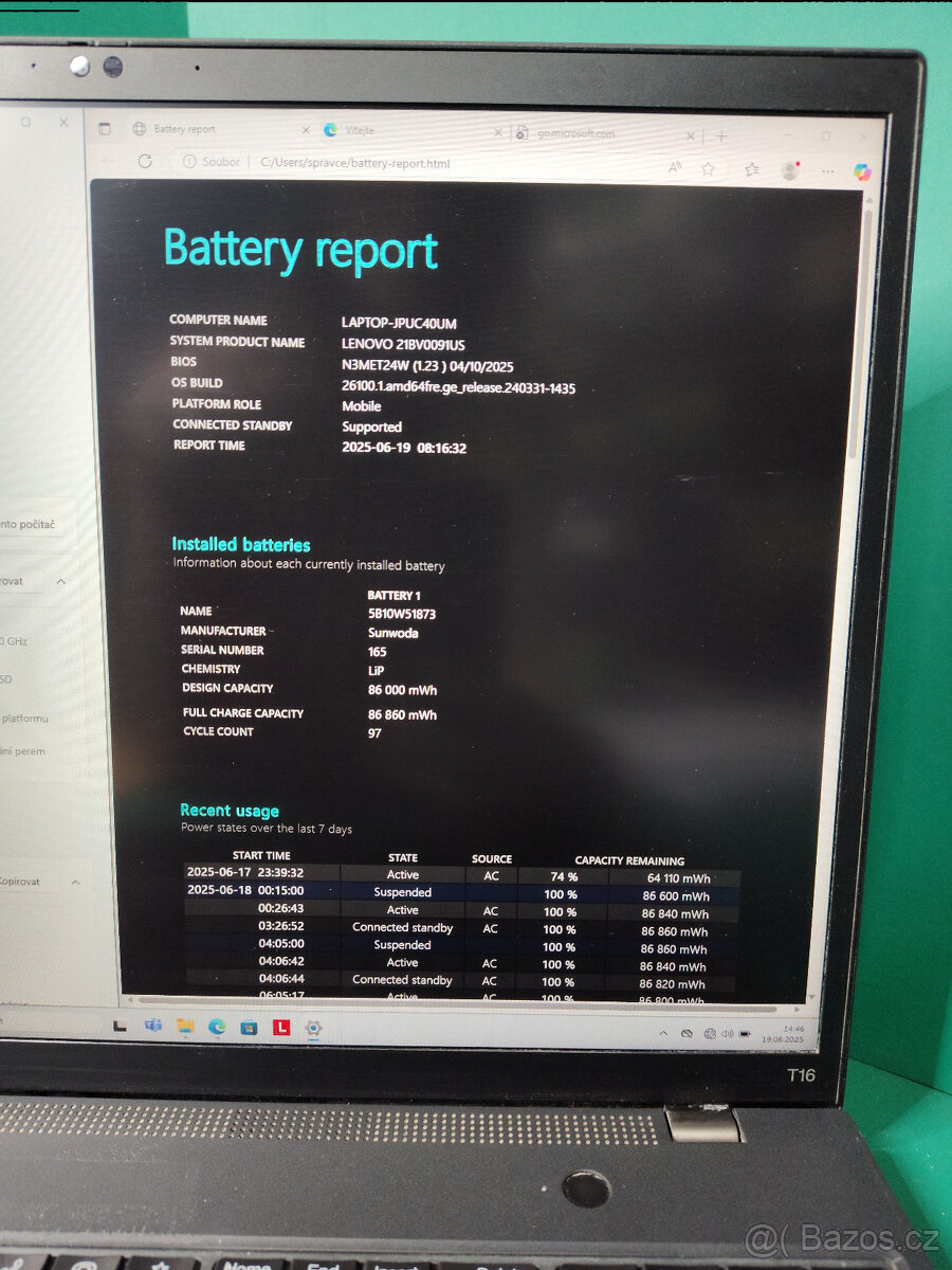 Lenovo Thinkpad t16 g1 i5-1250p 32/512GB√FHD√1r.z.√DPH - 10