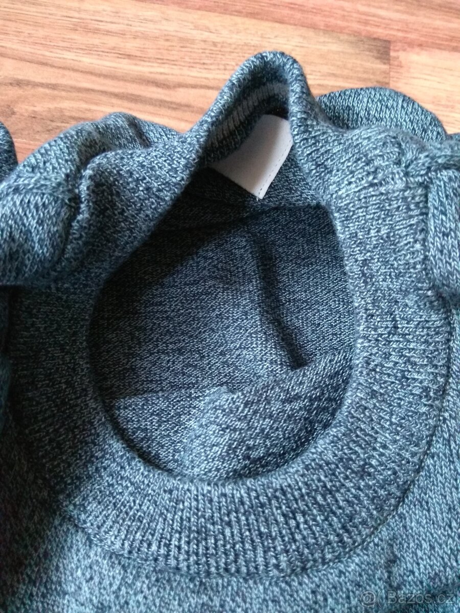 Nový pánský bavlněný svetr C&A - modro-šedý, L - 10