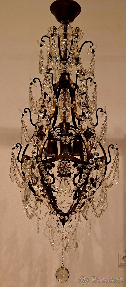 Velký starožitný lustr 1920-30 - 10