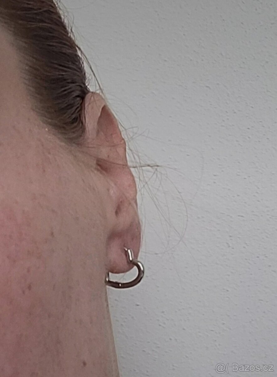 Nové dámské stříbrné náušnice 925 srdce srdíčka ocel - 10