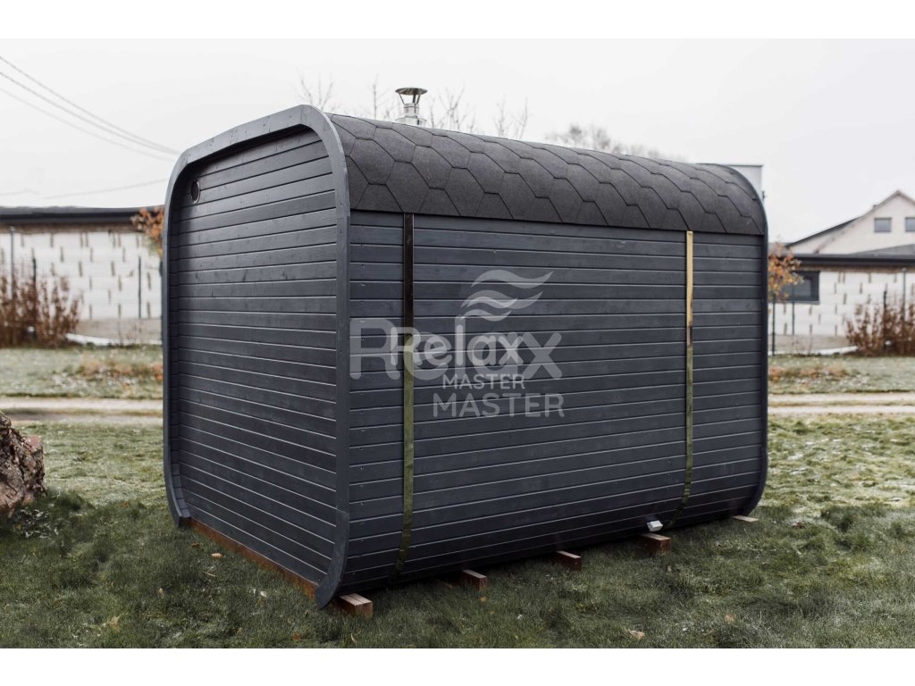 Zahradní finská sauna CUBE sauna 3M s terasou - 10