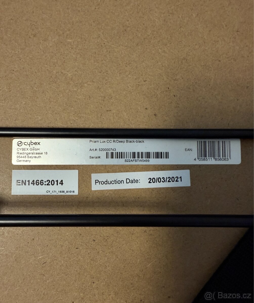 Prodám kočárek Cybex Priam (Deep Black) - 10