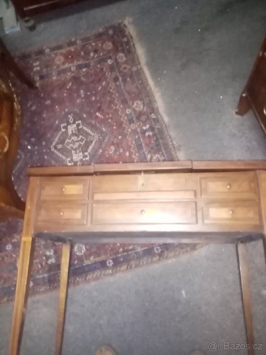 Starožitná toaletka dýhovaná mahagon - 10