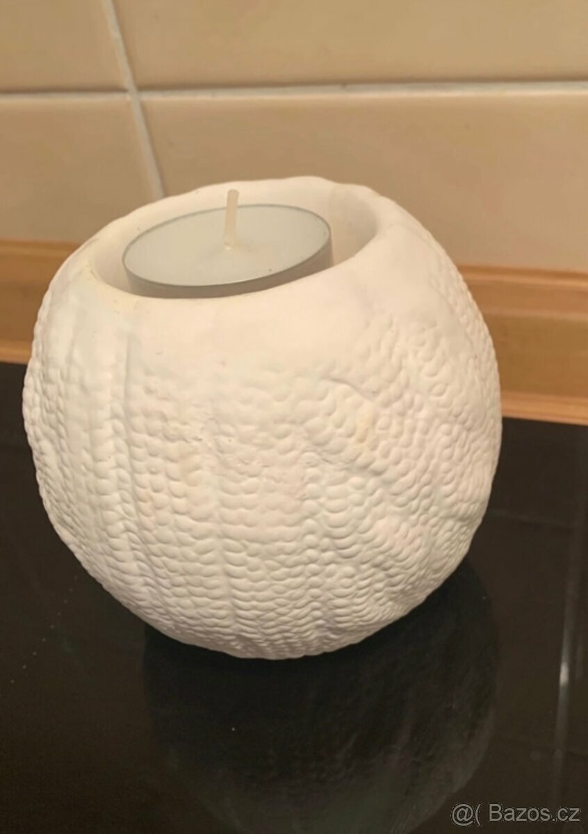 Keramický set, váza,kytka, tác a svícen - 10