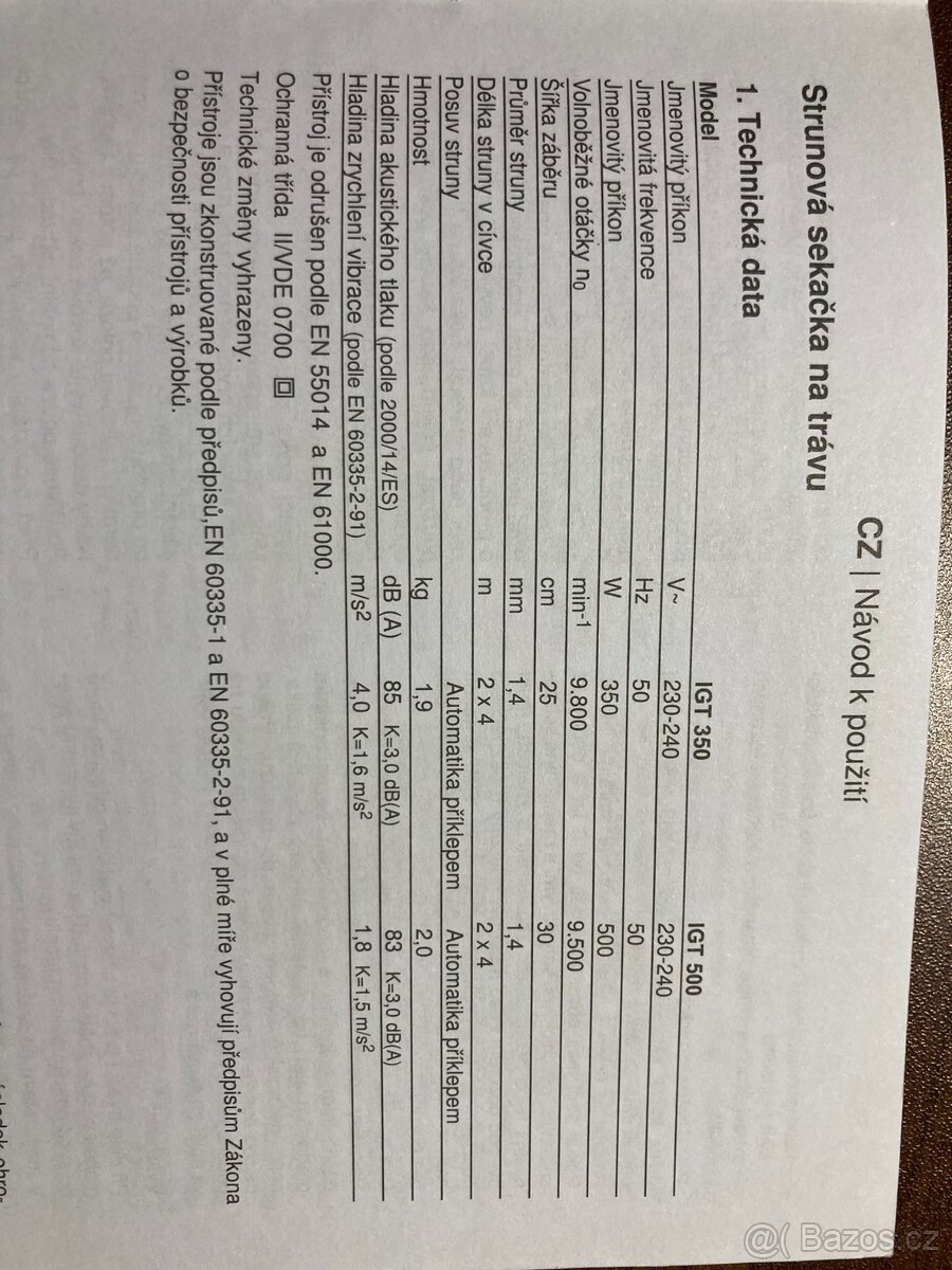 Strunová sekačka Ikra IGT 500 - 10