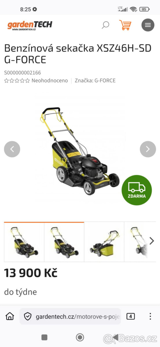 NOVÁ BENZÍNOVÁ SEKAČKA G-FORCE - HONDA - 46cm - 5,0HP - 10