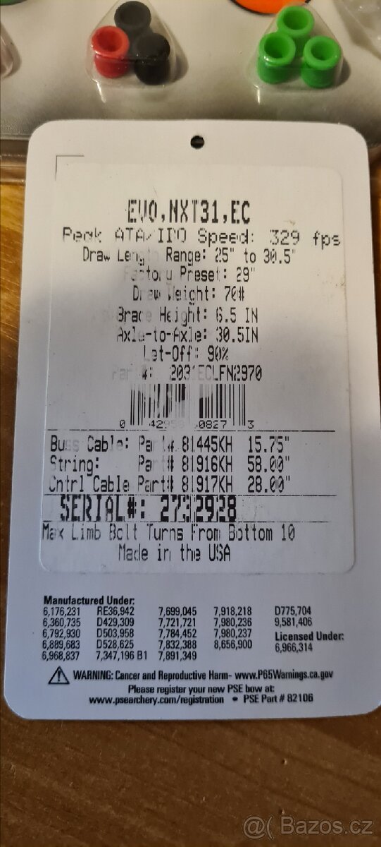 Kladkový luk PSE EVO NXT 31 LH - 10