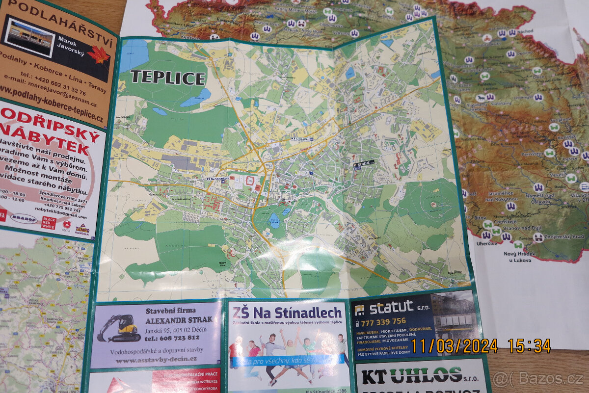 Různé turistyské mapy, mapy památek v ČR,mapy evropských stá - 10