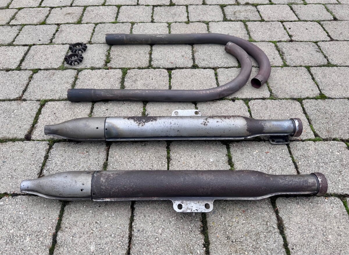 Jawa ČZ malá kývačka i půlbuben - výfuky - 10