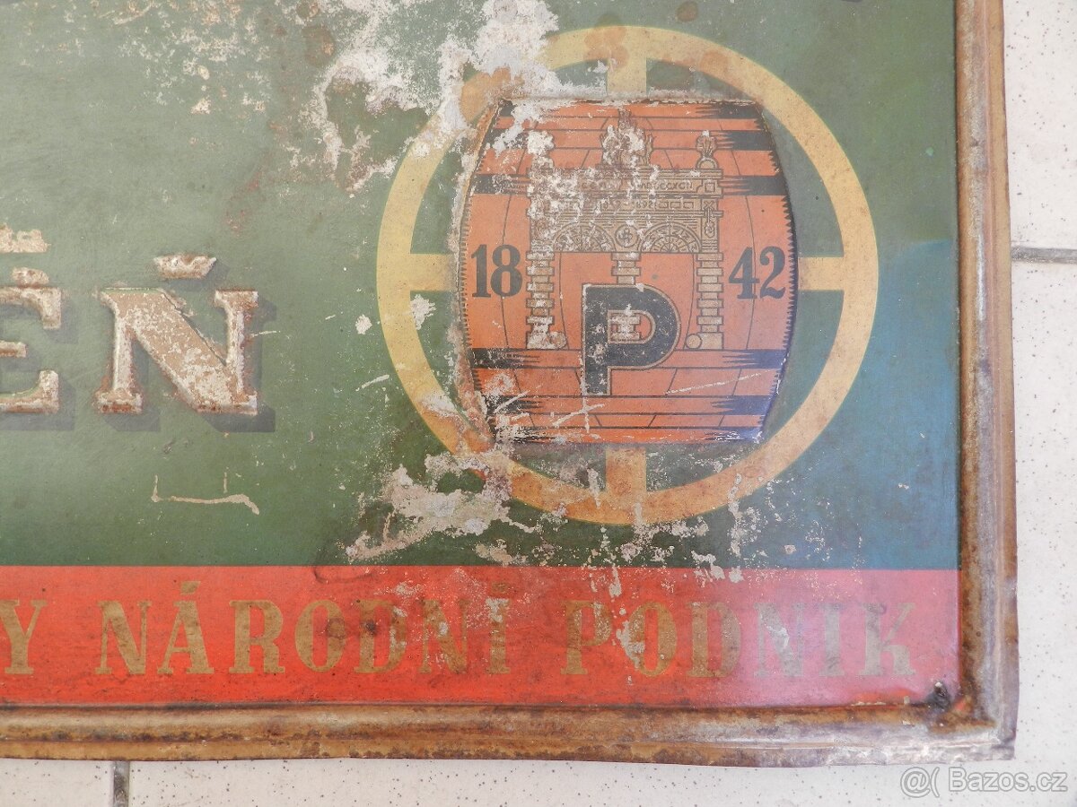 PLECHOVÁ CEDULE PRAZDROJ PLZEŇ 30 léta - ČSR - 10