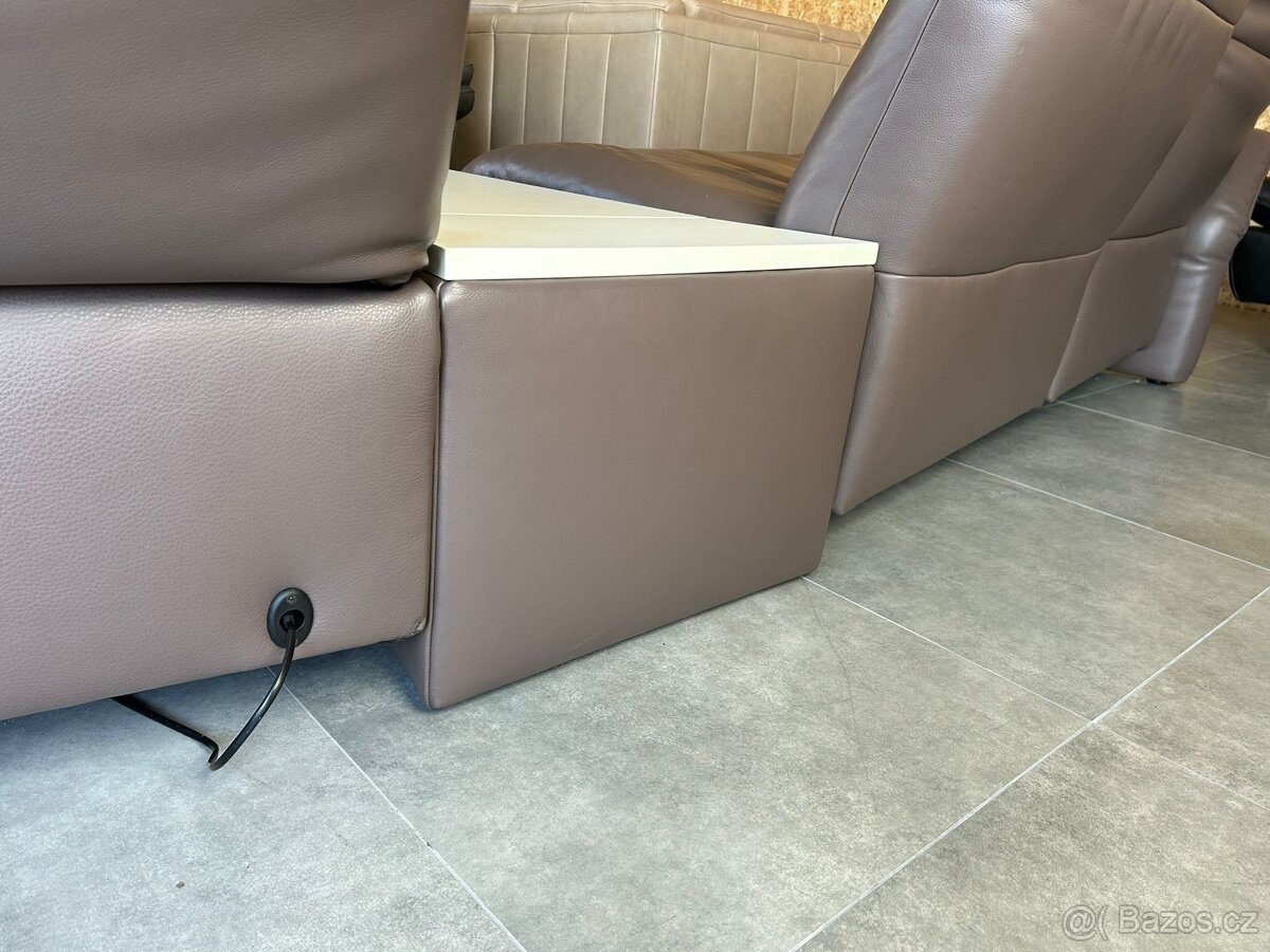Kožená rohová pohovka Koinor (elektrická relaxační funkce) - 10