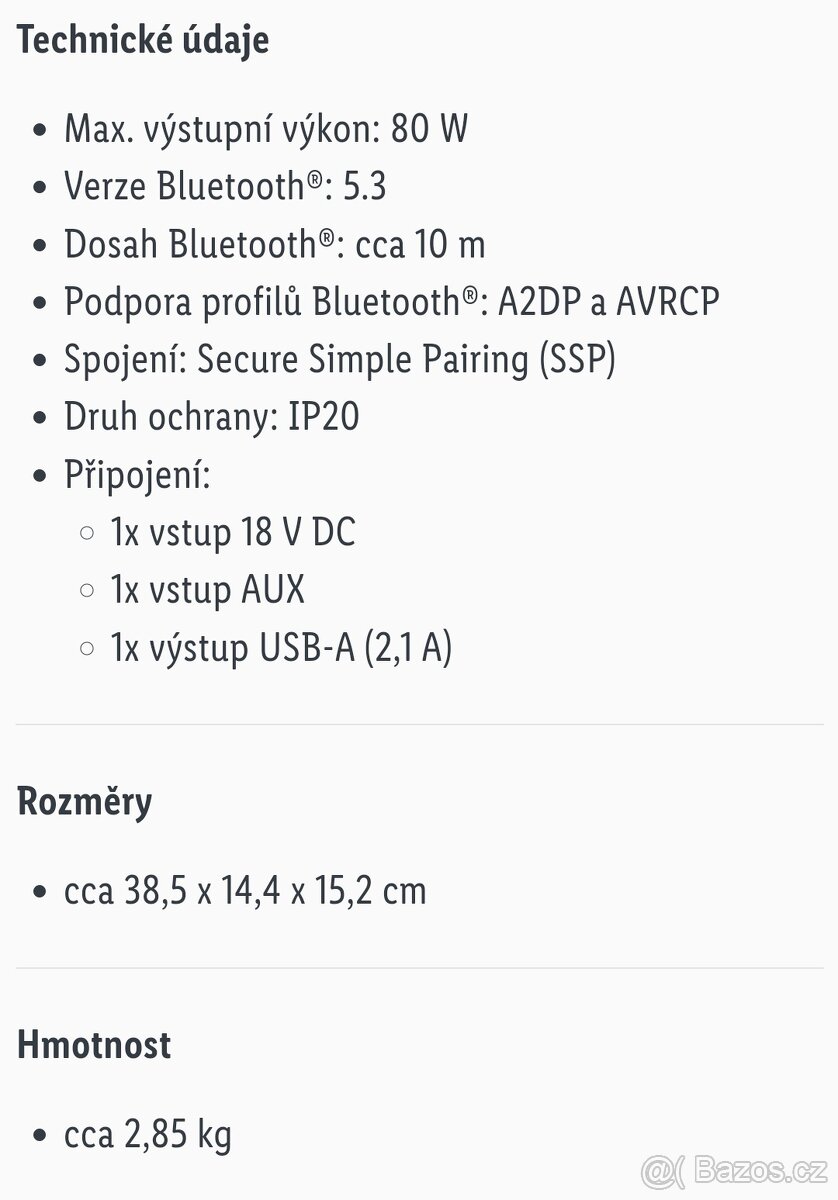 Aku reproduktor Bluetooth peformance - 10