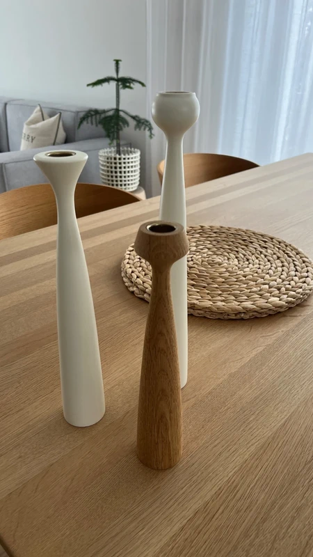 Designové svícny Applicata bílá/dub - 10