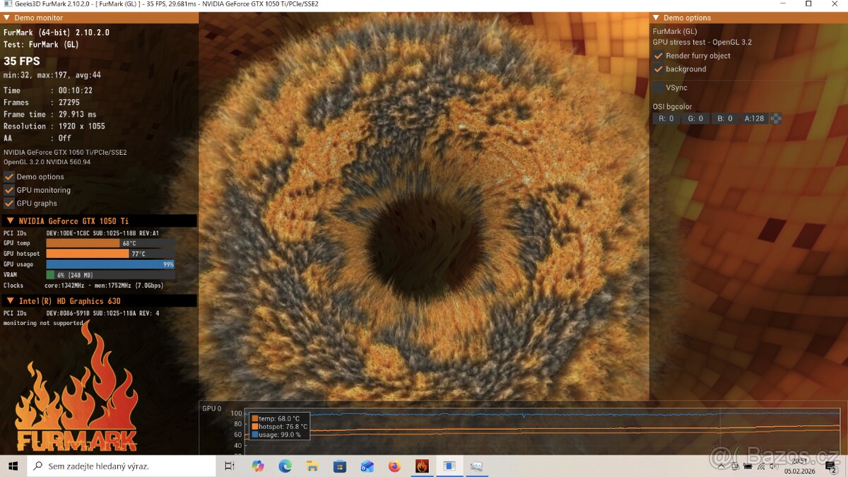 HERNÍ NOTEBOOK | Acer Nitro 5 | i7 + 16GB RAM | GTX 1050 Ti - 10