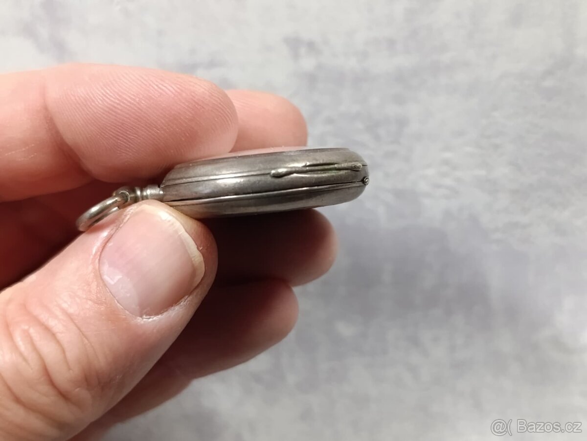 Stříbrné kapesní hodinky - kličovky, rok 1885 - 10