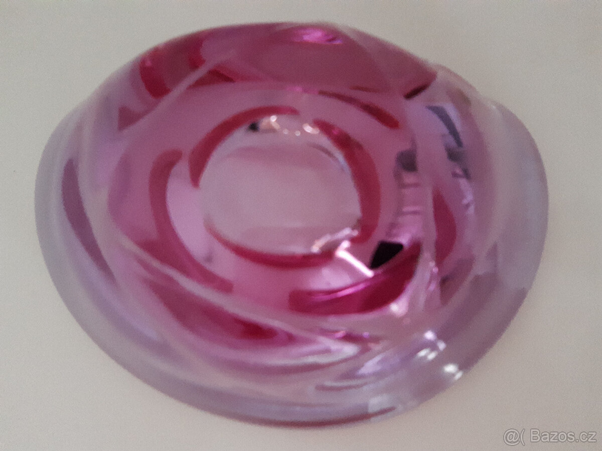Nádherná menší miska z hutního skla, autor Miloslav Klinger - 10