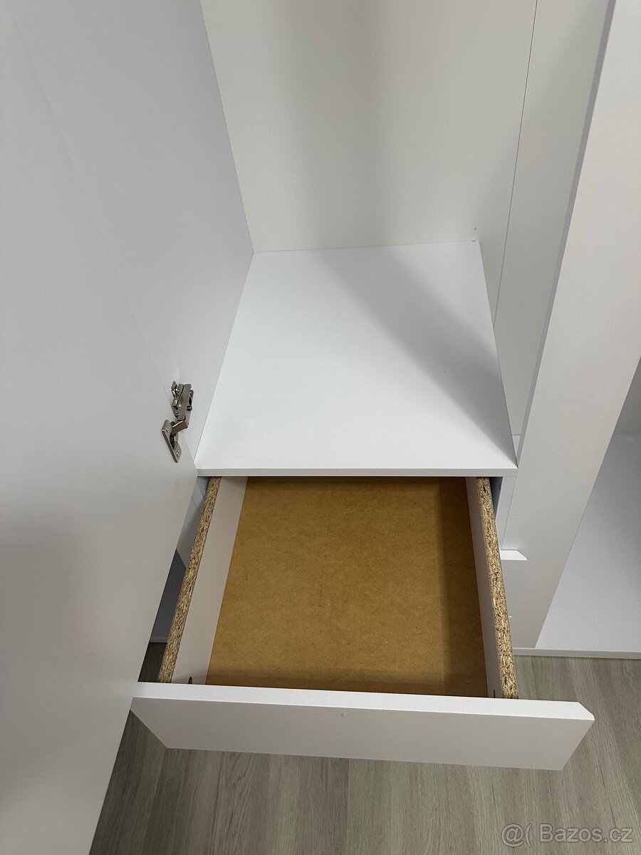 Šatní skříň Carlos, bílá, 152 cm - 10