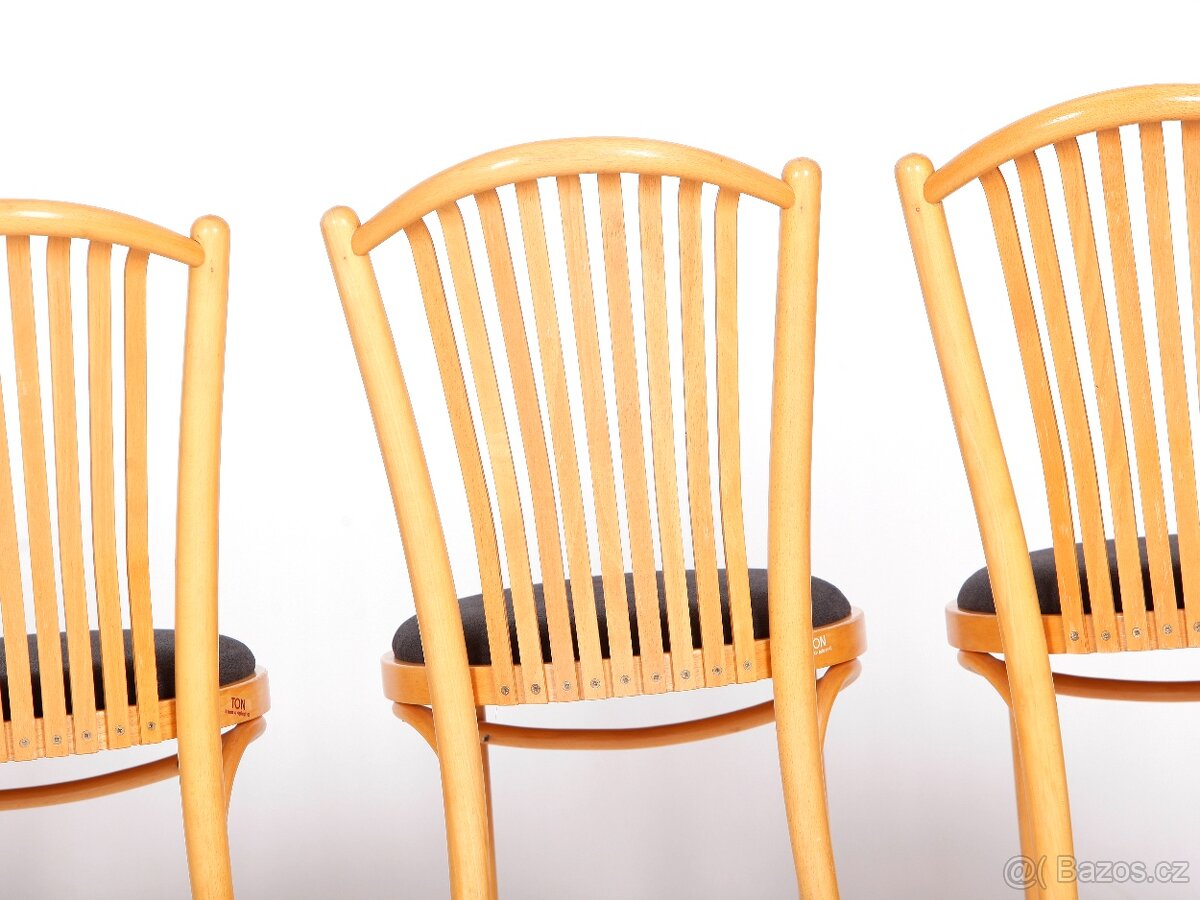 Jídelní židle TON, 6x zachovalé přečalouněné židle. - 10