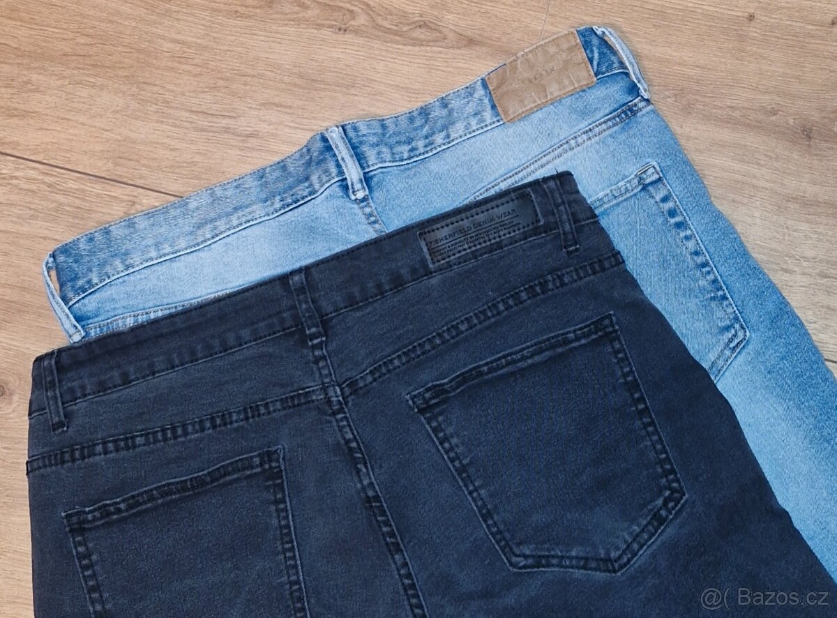 4 ks pánské džíny a džínové kraťasy vel.L - 10