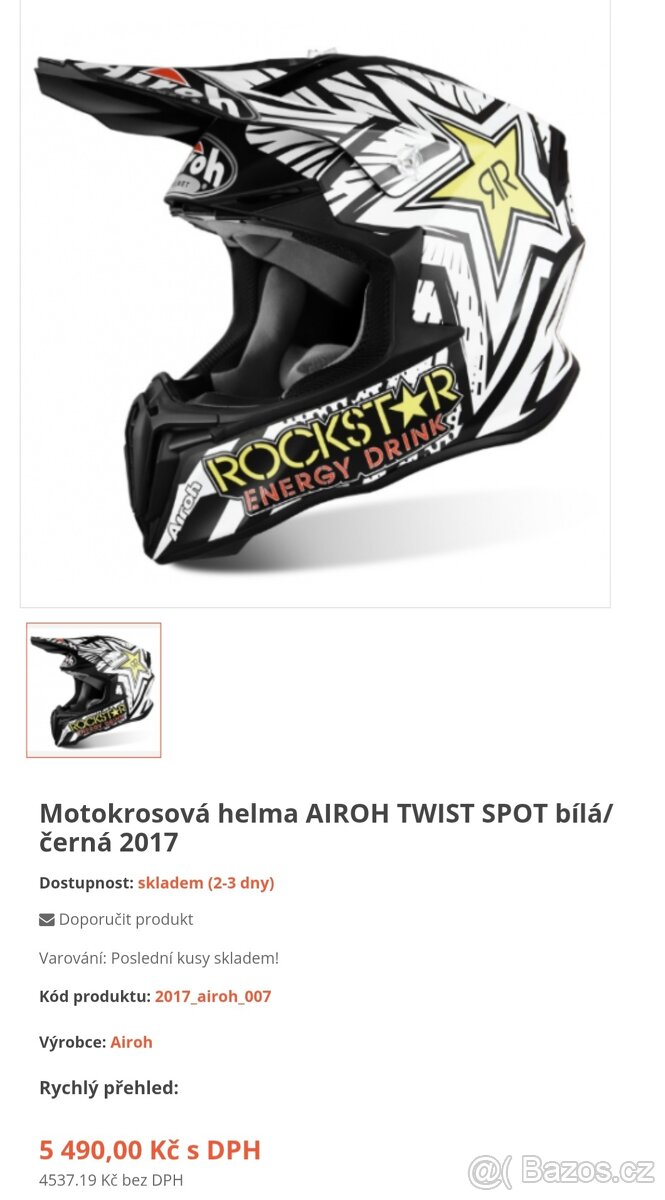 Prodám Airoh twist rockstar - 10